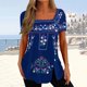 thumbnail image 1 of Puntoco moda mujer casual impresión blusa manga corta camiseta verano botón tops liquidación Puntoco Puntoco-2684, 1 of 6