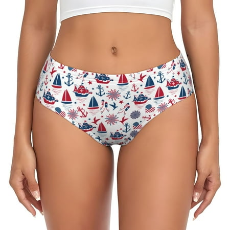 Womens Underwear - Happy Columbus Day No Show Seamless Underwear for Women  Soft Stretch Womens Panties  Hipster Ladies Panties Bikini Underwear Briefs