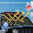 thumbnail image 4 of Yuyamidu Green American Flag Windshield Sun Shade Compatible with Jeep Wrangler JK JKU JL JLU 16.14" x 52.95" Accordion Folding Rainbow Front Window Sun Shade, 4 of 7