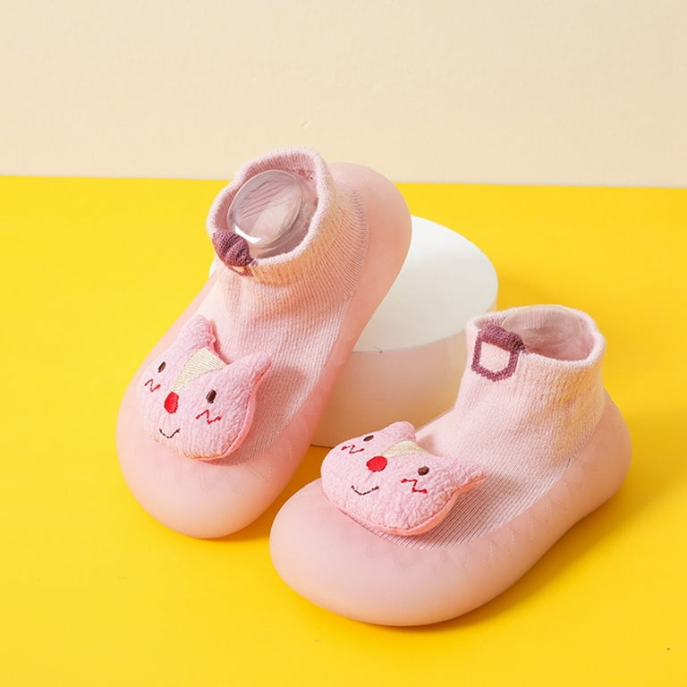 TAIAOJING Toddler Baby Girl Shoes Rubber Sole Non- Indoor Slipper