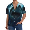 thumbnail image 3 of Fotbe Undersea Shark print Short Sleeve Button Down Shirts for Men Casual Summer Beach Wrinkle Free Shirt-3X-Large, 3 of 7