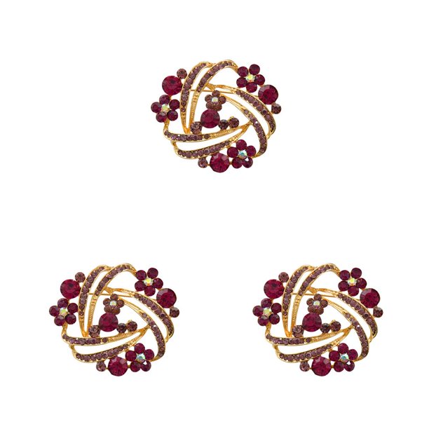 Qarigey Broche Glitter Breastpin Aleación de zinc con patrón de flores de cristal Regalos para mujeres Joyería femenina Accesorio de Type1 NO1