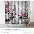 thumbnail image 6 of Paris Eiffel Tower Shower Curtain 72Wx72H Inch Modern Lovers Walk On Rainy France Street Pink Oil Painting Shower Curtains Romantic Vintage Gray Waterproof Fabric Shower Curtain with Hooks, 6 of 6