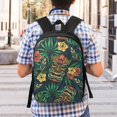 thumbnail image 5 of Uemuo Tropical Tribe Mask Printed Durable 17-inch Student Backpack - Lightweight, Waterproof, Adjustable Straps, Ideal for School, Work, Travel, 5 of 5