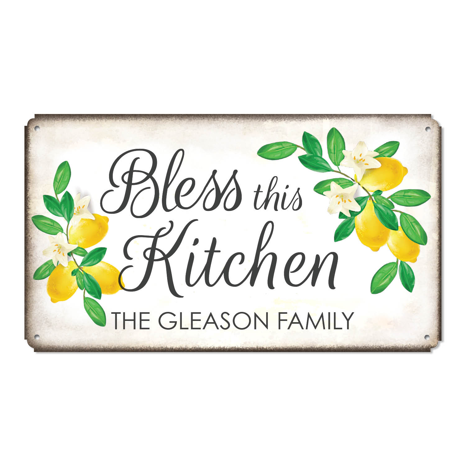 Personalized Bless This Kitchen Tin Wall Sign