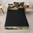 thumbnail image 4 of Homewish Rustic Camping Adventure Zipper Full Size Comforter Sets with Fitted Sheet and 2 Pillowcases,Country Farmhouse Lodge Zipper Bedding Set For Adults,Black Reversible,4 Pieces, 4 of 7