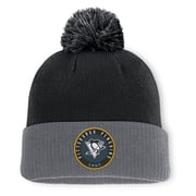 Men's Fanatics Black Pittsburgh Penguins Aspyn Cuffed Knit Hat with Pom