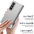 thumbnail image 7 of ELEHOLD for Samsung Galaxy Z Fold 4 2022 7.6 inch Case, Skin-Feeling PC Double Metal Plating Lens Rings Circles Pen Tray Hinge Free Capacitive Shockproof All-inclusive Folding Case for ZFold 4,Clear, 7 of 7