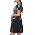thumbnail image 2 of Balery Modern Abstract Colorful Skull C Vestidos sueltos de manga corta para mujer, vestidos de verano 2025, vestidos casuales de corte A con vuelo., 2 of 6