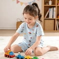 thumbnail image 5 of ITSAME Girls Outfit Sets, Cotton Crewneck T-Shirt and Shorts Fashion Print Casual Home Clothes 2-Piece Blue Size 2-3, 5 of 5
