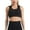 Black, variant on Women's Longline Sports Bra High Yoga Tops Built In Bra Crop Top Sports Bra Wireless Racerback Bra Baseball for Women Ripped Top Women Active Crop Pack Lace up Top Women 25th Birthday Tops for Women