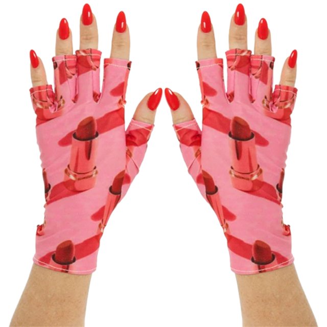 ManiGlovz - Guantes de uñas con protección UV UPF 50+ originales | Manicura en gel y guantes sin dedos anti UV para mujer | Protección solar para conducir | Rouge a Levres