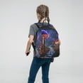 thumbnail image 5 of Naloa Jungle Path Glowing Mushrooms Print Lightweight DayBackpack Suitable for school, work, shopping, travel, etc., 5 of 5