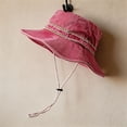thumbnail image 3 of Denim Bucket Hats for Men Women Summer Lightweight Sun Hat Travel Beach Hat with Chin Strap, 3 of 6