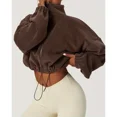 thumbnail image 3 of Chaqueta deportiva de manga larga para mujer, sudaderas coreanas holgadas y cálidas, abrigo con cremallera, abrigos para correr, ropa de entrenamiento, Otoño Invierno, 3 of 5
