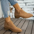 thumbnail image 5 of Leozcaa Women's Ankle Boots Low Chunky Heel Comfortable Cutout Casual Fall Short Fall Booties Shoes, 5 of 6