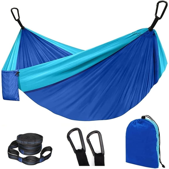 Heavy Duty Double Travel Camping Hammocks Portable 2 Tree Straps Nylon 400 lbs