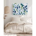 thumbnail image 3 of Navy Blue Leaves Wall Art for Living Room, Canvas Picture Wall Decor for Bathroom Bedroom, Green Summer Botanical Painting Artwork for Office Kitchen Hallway Dining Room Home Decorations 20"x24", 3 of 8