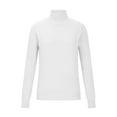 thumbnail image 4 of HaiMao Women's Turtleneck Sweater Basic Petite Tunic Tops Pullover Solid Casual Lightweight Long Sleeve Knitwear White 6(M), 4 of 6