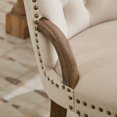 thumbnail image 4 of Upholstered Dining Chairs Set of 2, LEGAHOME Beige Farmhouse Dining Side Chairs with Nailhead Trim Back, Wooden Kitchen Chairs for Dining Room, Beige, 4 of 7