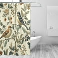thumbnail image 2 of Yayeee Shower Curtain with Hooks 72"x72" Waterproof Fabric Bathroom Hanging Decor, Green Birds, 2 of 5