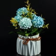 thumbnail image 5 of Plantas de flores artificiales, mini flores de hortensias falsas en maceta para decoración, 5 of 5