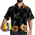 thumbnail image 4 of Bats Men's Button Down Hawaiian Print Short Sleeve Casual Summer Beach Shirts, 4 of 6