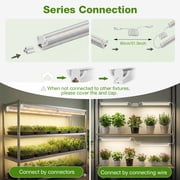 DONGPAI T5 16.8 LED Grow Lights 4 Pack, 5000K Full Spectrum LED Plant Light Strips for Indoor Plants with V-Shaped Reflector, End-to-End Connectable for Seed Starting, Shelves and Greenhouse