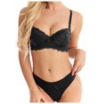 thumbnail image 2 of TAGOLD Womens Lingerie ,Fashion Woman's Lace Beauty Back Solid Strap Wrap Plus Size Bra Underwear, 2 of 5
