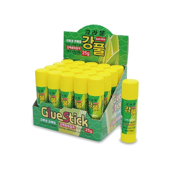 Crown School & Office Glue Sticks – 20 Pack | Mess-Free, Washable, Non-Toxic | 25g(0.88oz) Each | Made in Korea