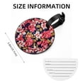 thumbnail image 5 of Fragmented Flowers Set of 2pcs PU Leather Round Suitcase Tags with Privacy Cover and Name ID Tag - Ideal for Travel Luggage, Handbags, Backpacks, School Bags, 5 of 6