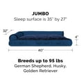 thumbnail image 2 of FurHaven | Plush & Velvet Deluxe L-Chaise Lounge Pillow Sofa-Style Pet Bed for Dogs & Cats, Deep Sapphire, Jumbo, 2 of 8