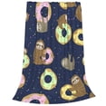 thumbnail image 2 of Balery Sloth with Donuts Manta de Felpa Suave y Acogedora – Cobija de Franela Aterciopelada para Cama, Lavable y Cálida para Sofá, Mascotas, Transpirable-50"x40", 2 of 7