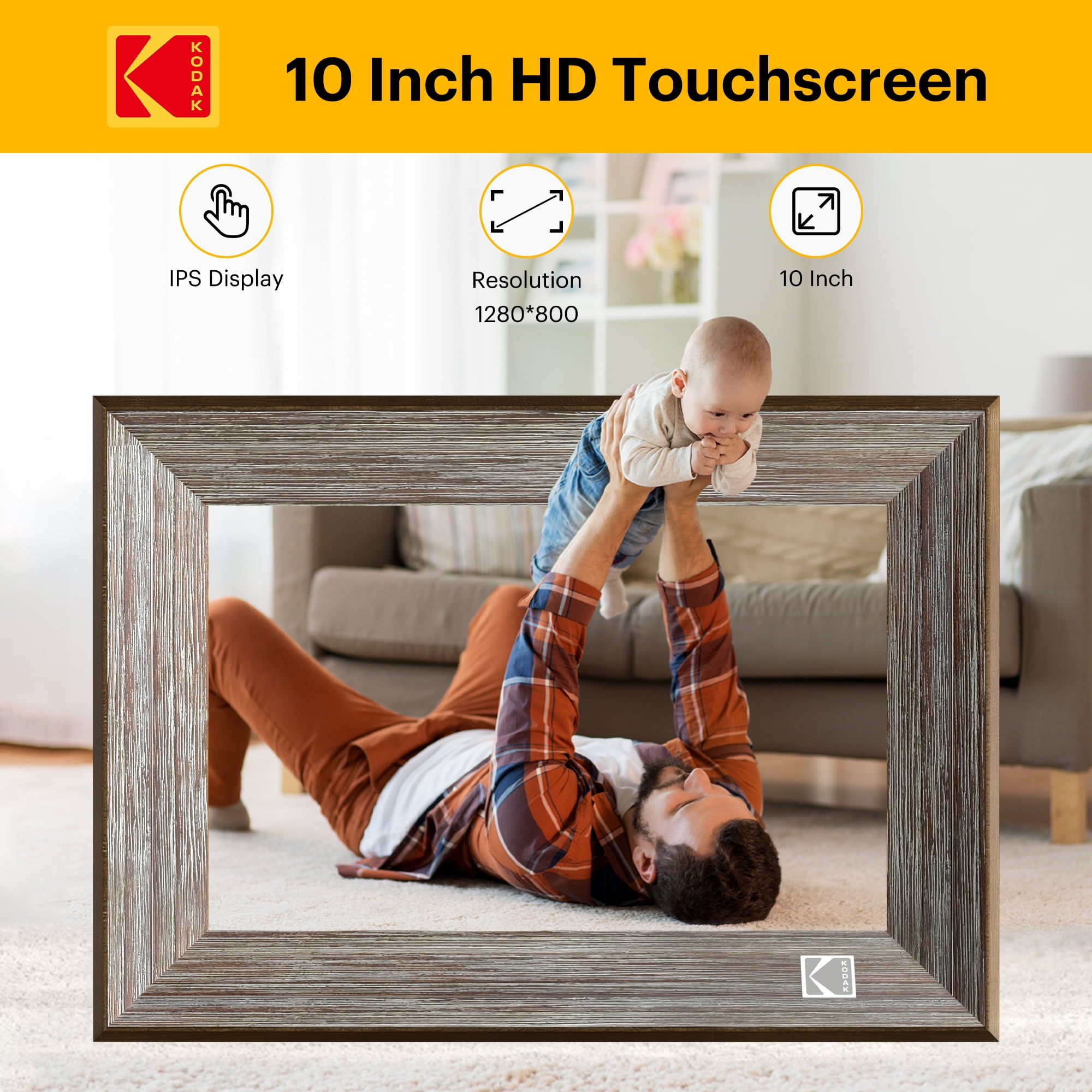 Kodak 10.1-inch Digital Photo Frame, Touchscreen, Wi-Fi