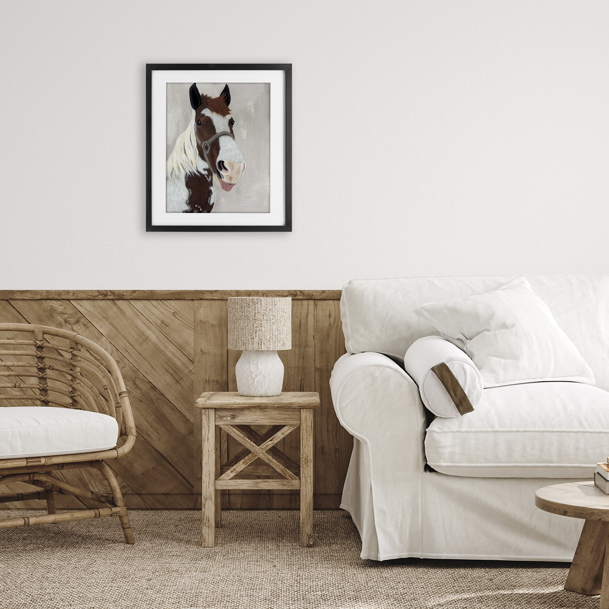 Stupell Industries Henry Horse Funny Tongue Black Framed Print Under Glass, design by Ashley Justice