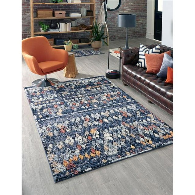Unique Loom 3148409 5 x 8 ft. Atlas Morocco Rectangular Rug, Navy Blue