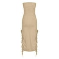 thumbnail image 5 of Wo-Fusoul Women's Fashion Bandeau Dress: Asymmetric Hem Casual Spring Summer Wear, 5 of 8