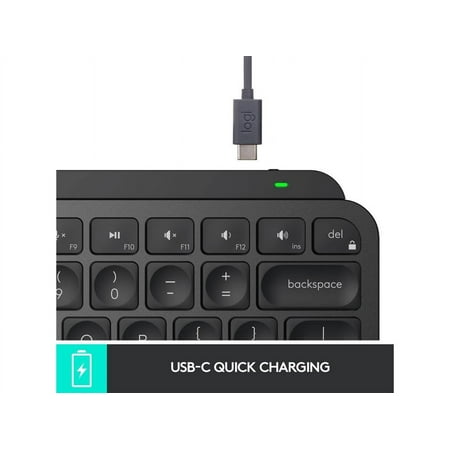 Logitech - MX Keys Mini TKL Wireless Bluetooth Scissor Keyboard with Backlit Keys - Black