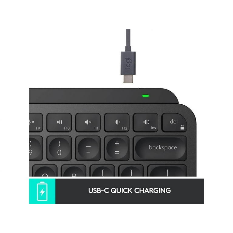 Logitech MX Keys Mini Minimalist Wireless Illuminated Keyboard, Compact,  Bluetooth, USB-C, for Apple macOS, iOS, Windows, Linux, Android - Graphite  