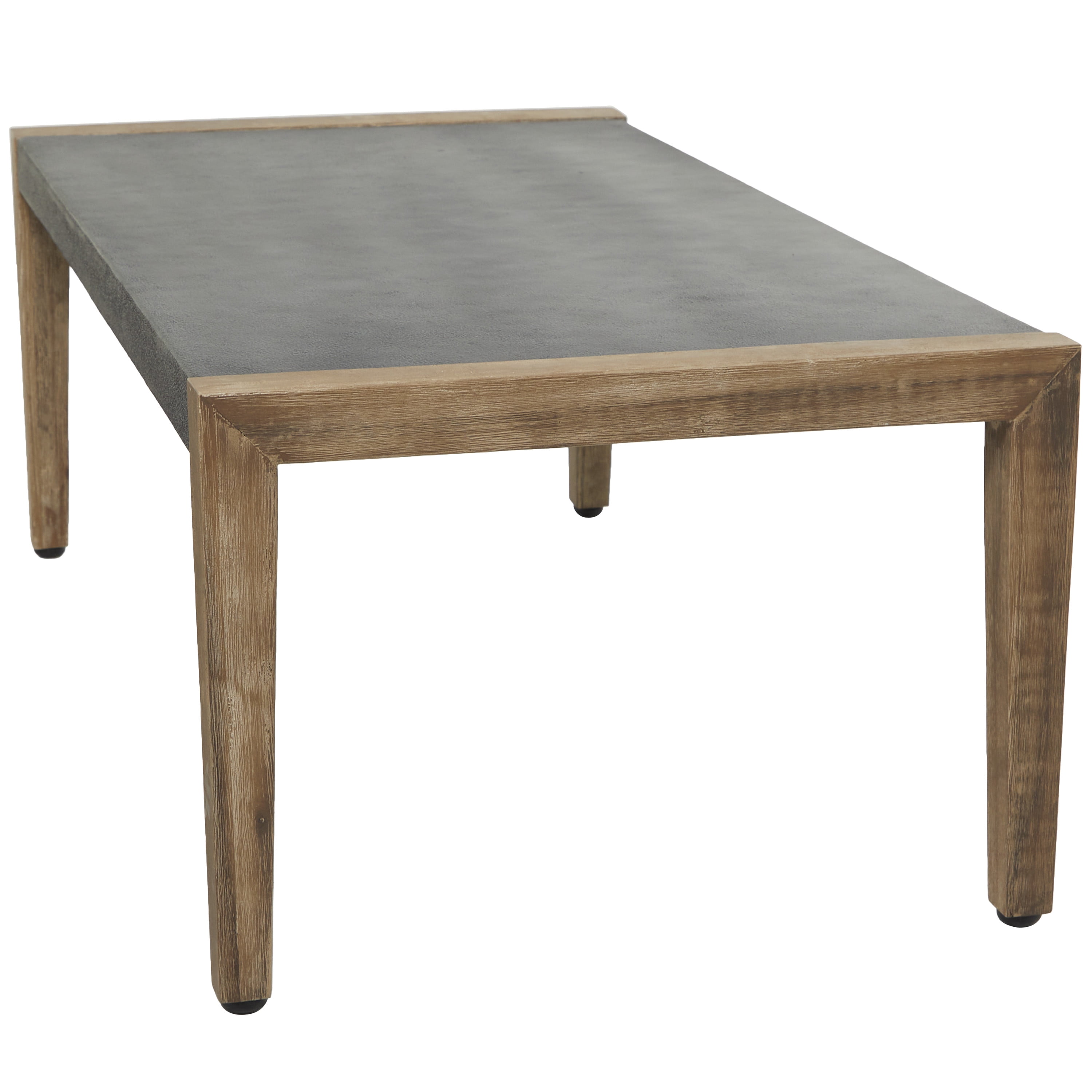 DecMode 44" x 17" Dark Gray Wood Outdoor Coffee Table with Wood Legs, 1-Piece