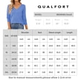thumbnail image 6 of QUALFORT Women's 100% Cotton V-Neck Pullover Sweater, Long Sleeve Lightweight Sweater for Women, Soft Classic Solid Color Knit Sweater Top, Blue XL, 6 of 9