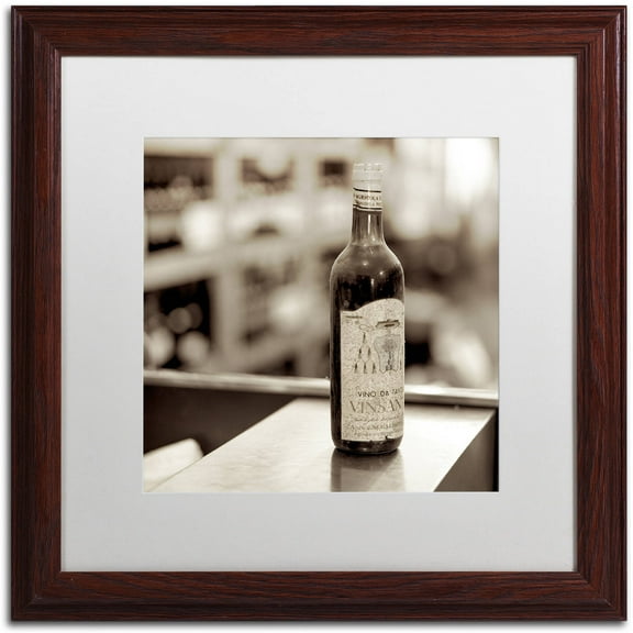 Trademark Fine Art "Tuscany Caffe III" Canvas Art by Alan Blaustein, White Matte, Wood Frame
