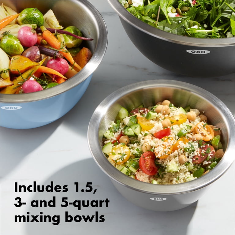 OXO SoftWorks Stainless Steel Insulated Mixing Bowls, Set of 3
