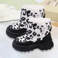 thumbnail image 2 of Otqutp Toddler Kids Leopard Snow Boots Winter Cozy Warm Chunky Fleece Shoes Thicken Non Slip Outdoor Lightweight Hiking Shoes, 2 of 5