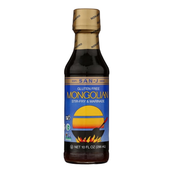 SAN J - Mongolian Cooking Sauce for Flavorful Dishes - 10 Oz, Case of 6
