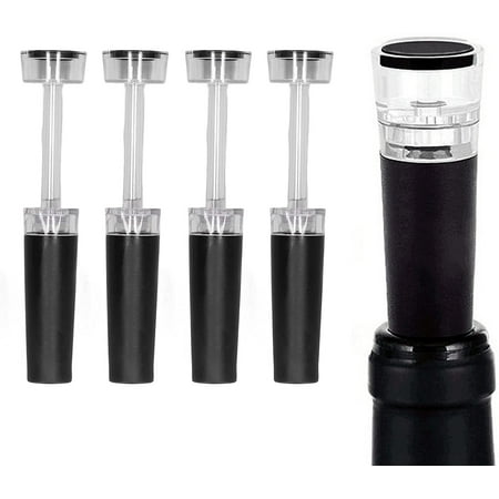 

Wine Stopper 4Pcs Vacuum Wine Saver Pump Leakproof Durable Reusable Bottle Slow Down Oxidation Stoppers Wine Preserver for Home Office Hotel Resturant