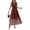 Burgundy, variant on Women's Summer Boho Maxi Dress Spring Floral Short Sleeve V Neck A Line Flowy Beach Wedding Guest Dresses