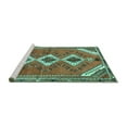 thumbnail image 2 of Ahgly Company Machine Washable Indoor Round Persian Turquoise Blue Traditional Area Rugs, 3' Round, 2 of 4