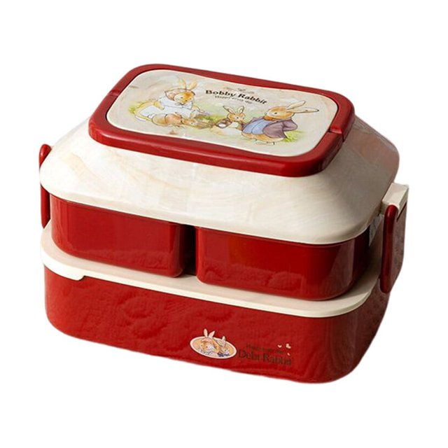Lunch Box Adorable Home Office School Compartments Microwave Bento Storage Boxes Children Meal Container Preservation Containers Red S