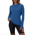 thumbnail image 2 of DHFJKG Long Sleeve Shirts For Women With Thumb Hole Raglan Sleeve Hooded Fitness Lightweight Pullover Training Running Yoga Workout Cozy Tops, 2 of 7